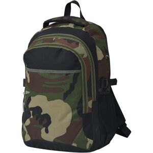 vidaXL Mochila de colegio 40 L negra y camuflaje