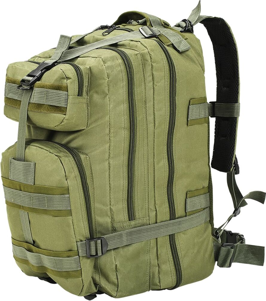 vidaXL Mochila estilo militar 50 L verde oliva