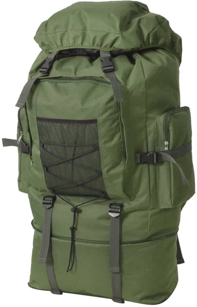 vidaXL Mochila militar XXL 100 L verde