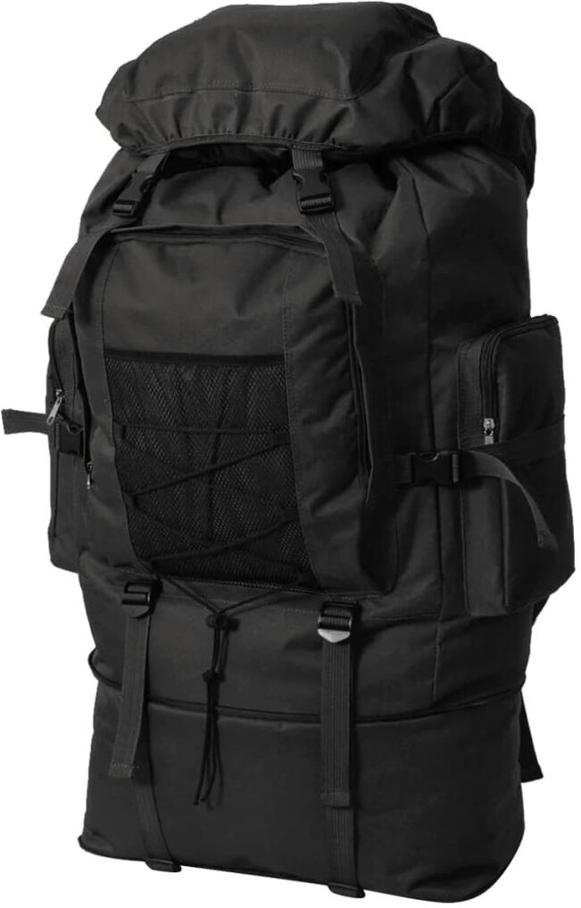 vidaXL Mochila estilo ejército XXL negro 100 l