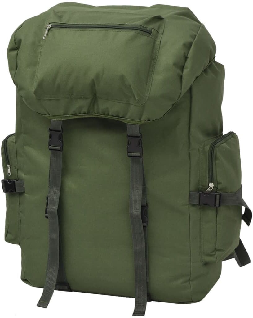 vidaXL Mochila militar 65 L verde