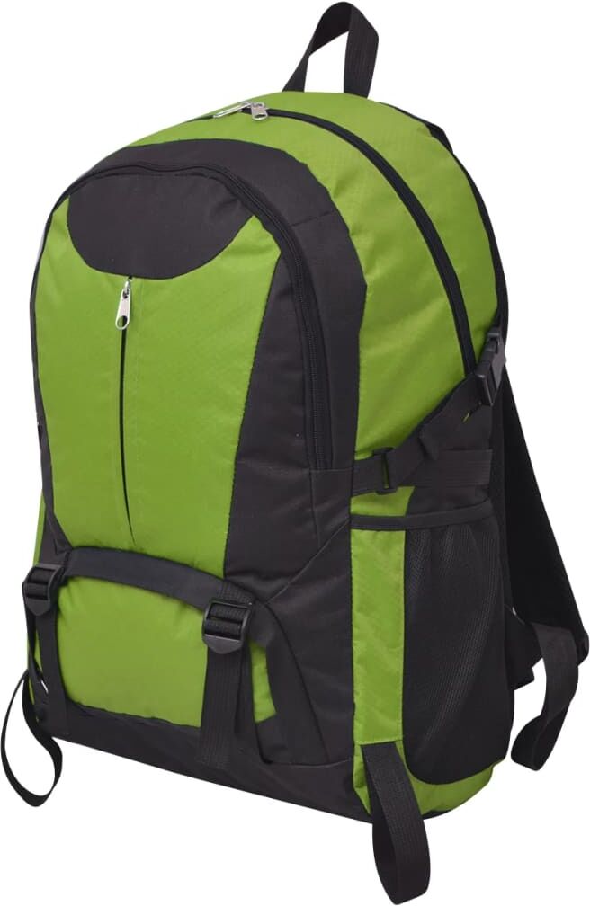 vidaXL Mochila de senderismo 40 L negra y verde