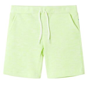 vidaXL Pantalón corto infantil con cordón amarillo neón 116