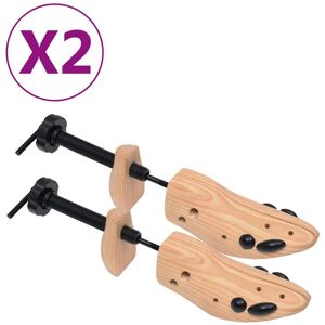 vidaXL Hormas de zapato 2 pares madera maciza de pino número 36-40