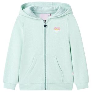 vidaXL Sudadera de niños con capucha cremallera verde menta claro mezcla 140