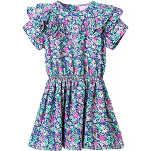 vidaXL Vestido infantil de mangas con volantes azul cobalto 140