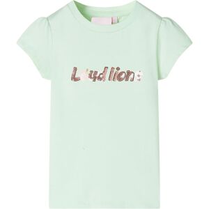 vidaXL Camiseta infantil de manga casquillo verde suave 104