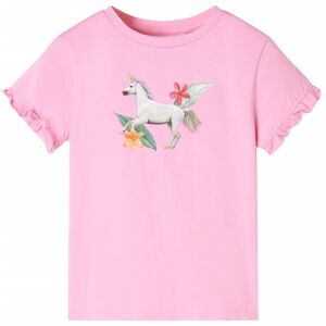 vidaXL Camiseta infantil de manga corta rosa brillante 92