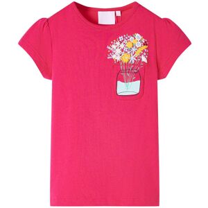 vidaXL Camiseta infantil rosa chillón 104