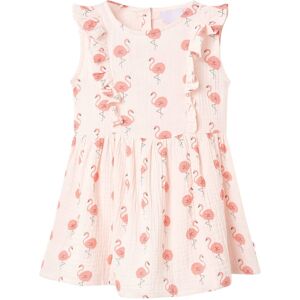 vidaXL Vestido infantil con volantes rosa suave 116