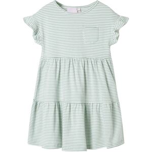 vidaXL Vestido infantil de mangas con volantes verde menta 104