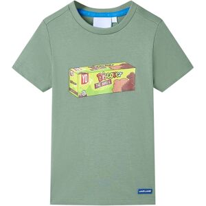 vidaXL Camiseta de manga corta infantil caqui 128