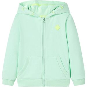 vidaXL Sudadera infantil con capucha y cremallera verde brillante 116