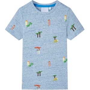 vidaXL Camiseta infantil azul mélange 92