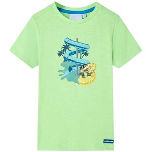 vidaXL Camiseta infantil verde neón 128