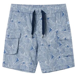 vidaXL Pantalones cortos infantiles con cordón azul oscuro 92
