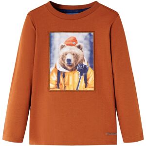 vidaXL Camiseta infantil de manga larga naranja tostado 92