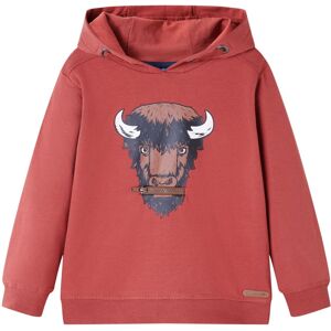 vidaXL Sudadera infantil con capucha rojo tostado 92