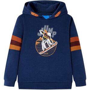 vidaXL Sudadera infantil con capucha azul marino 140