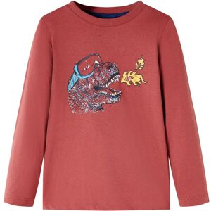 vidaXL Camiseta infantil de manga larga rojo tostado 128