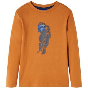 vidaXL Camiseta infantil de manga larga ocre oscuro 92