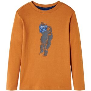 vidaXL Camiseta infantil de manga larga ocre oscuro 104