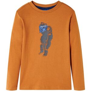 vidaXL Camiseta infantil de manga larga ocre oscuro 140