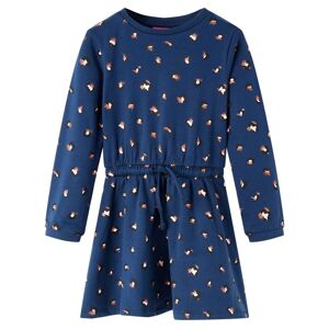 vidaXL Vestido infantil de manga larga azul marino 92