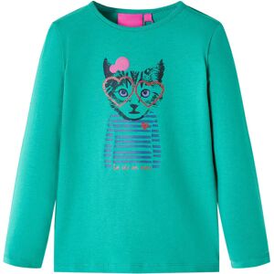 vidaXL Camiseta infantil de manga larga verde brillante 92