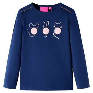 vidaXL Camiseta infantil de manga larga azul marino 128