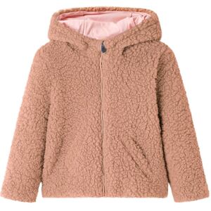 vidaXL Chaqueta infantil con capucha pelo sintético borreguito coñac claro 116