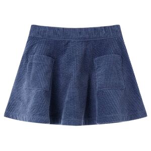 vidaXL Falda infantil con bolsillos pana azul marino 104