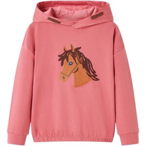 vidaXL Sudadera infantil con capucha rosa palo 128