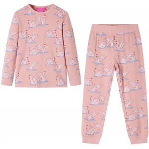 vidaXL Pijama infantil de manga larga rosa claro 140