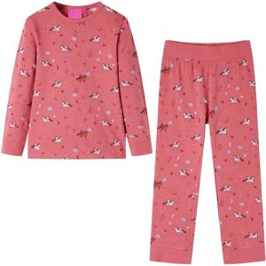 vidaXL Pijama infantil de manga larga rosa 116