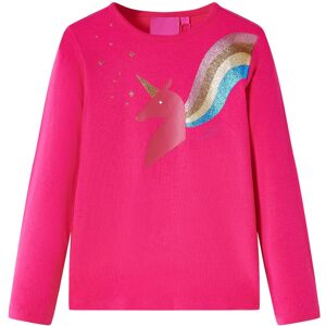 vidaXL Camiseta infantil de manga larga rosa brillante 116