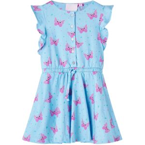 vidaXL Vestido infantil sin mangas con botones azul 92