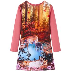 vidaXL Vestido infantil de manga larga rosa 92