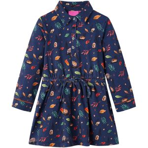 vidaXL Vestido infantil de manga larga azul marino 92