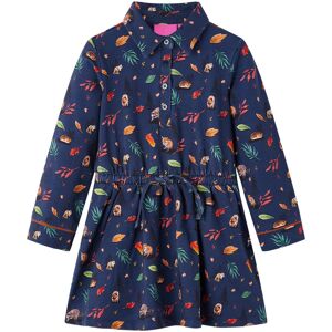 vidaXL Vestido infantil de manga larga azul marino 140