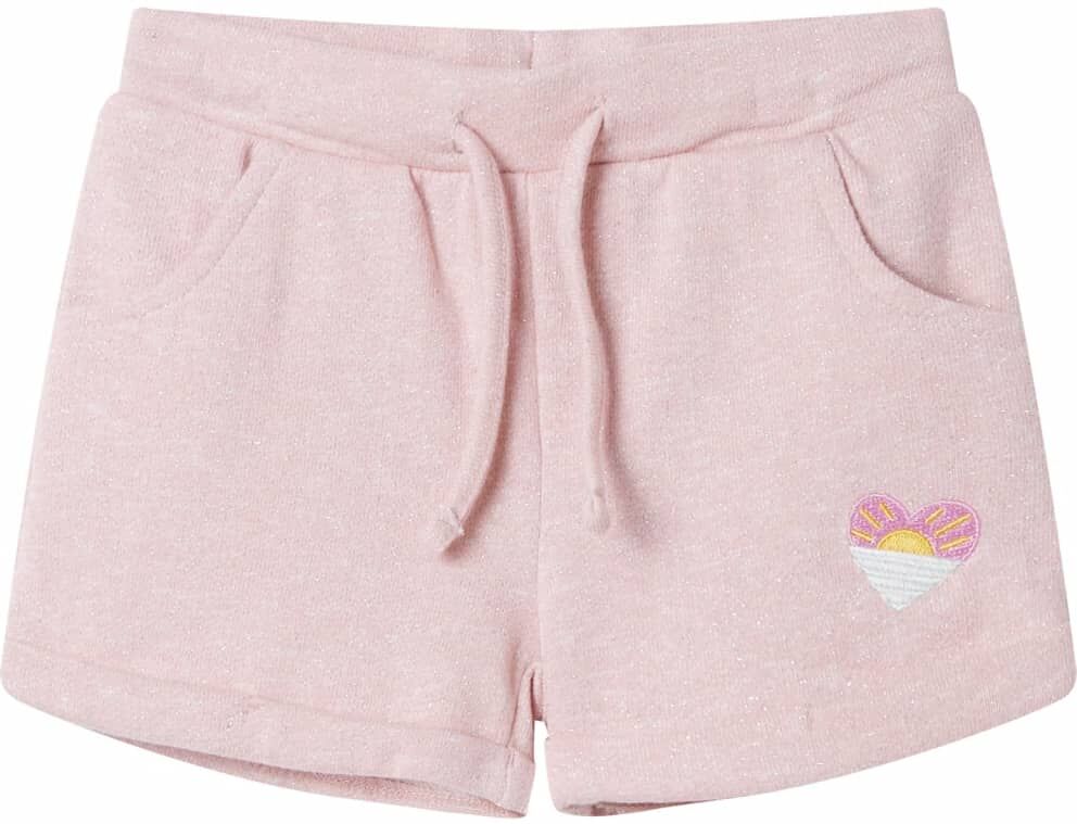 vidaXL Pantalones cortos infantiles con cordón rosa claro mixto 104