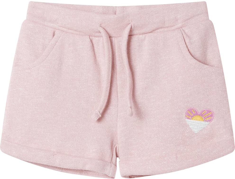 vidaXL Pantalones cortos infantiles con cordón rosa claro mixto 116