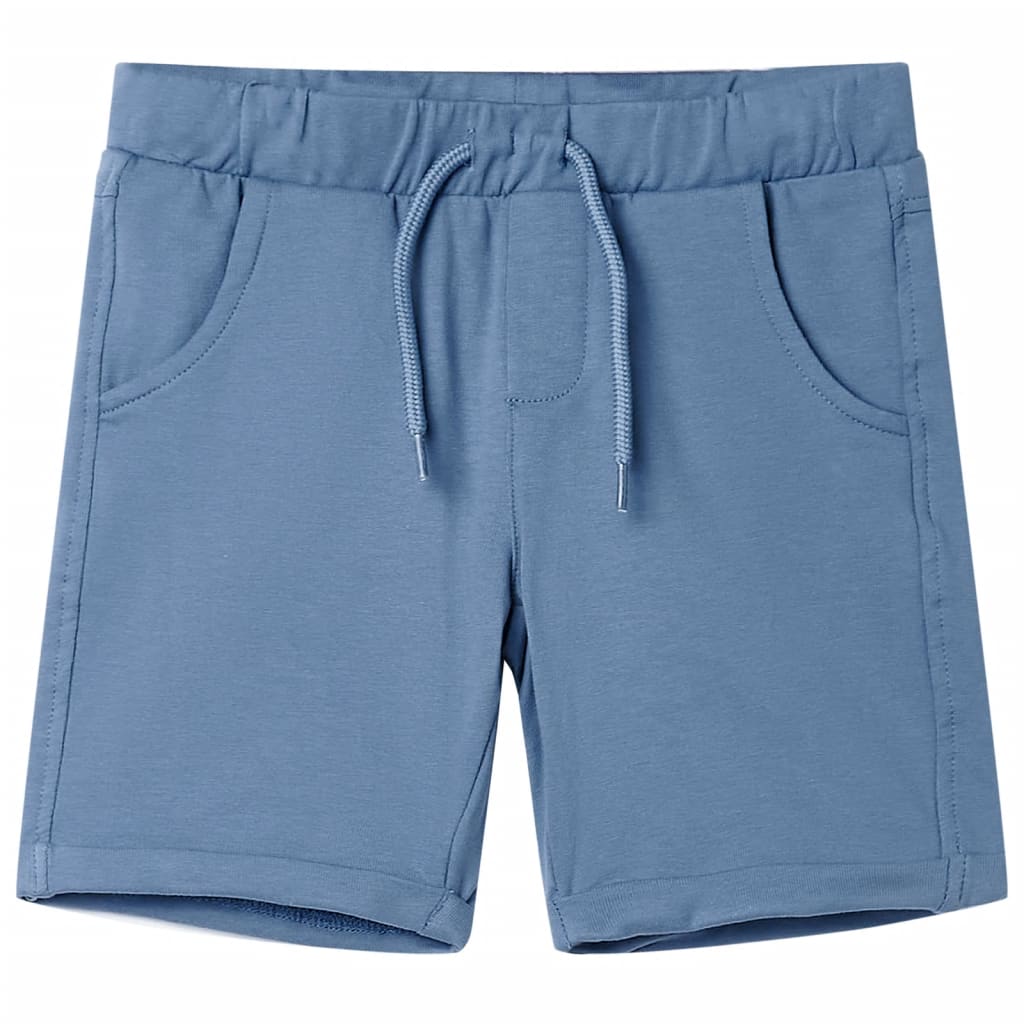 vidaXL Pantalones cortos infantiles con cordón azul oscuro 116