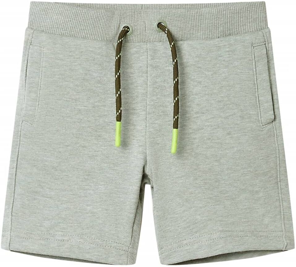 vidaXL Pantalones cortos infantiles con cordón caqui claro mélange 104