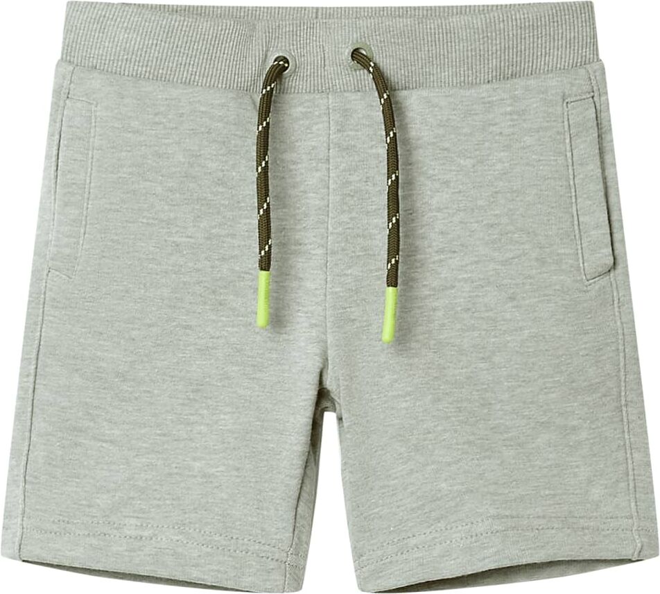 vidaXL Pantalones cortos infantiles con cordón caqui claro mélange 116