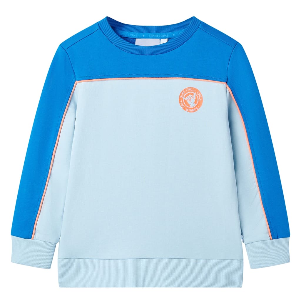 vidaXL Sudadera infantil azul chillón y azul claro 116