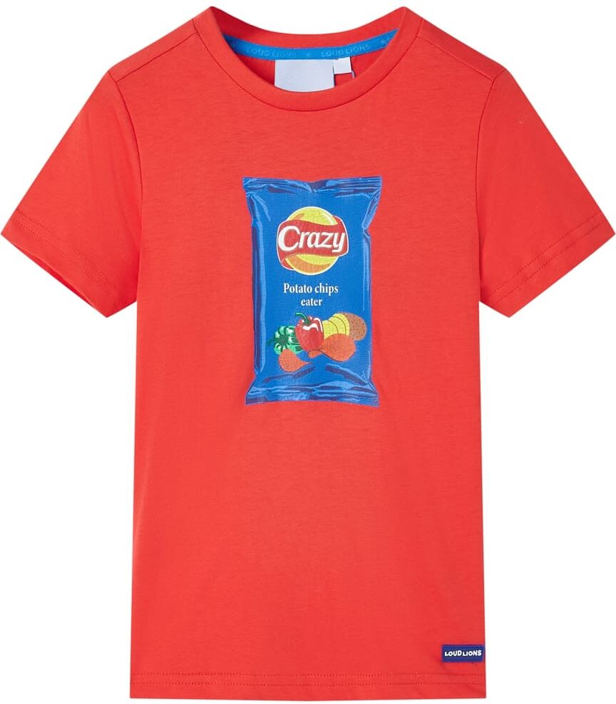 vidaXL Camiseta de manga corta infantil rojo 128