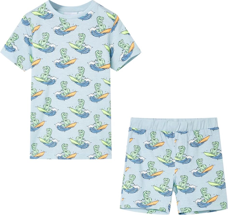 vidaXL Pijama infantil de manga corta azul claro 92