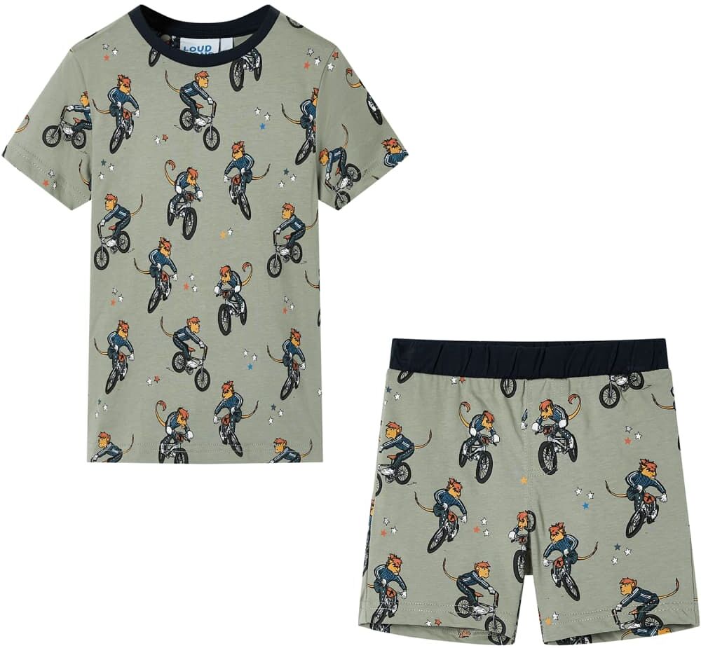 vidaXL Pijama de manga corta infantil caqui claro 104