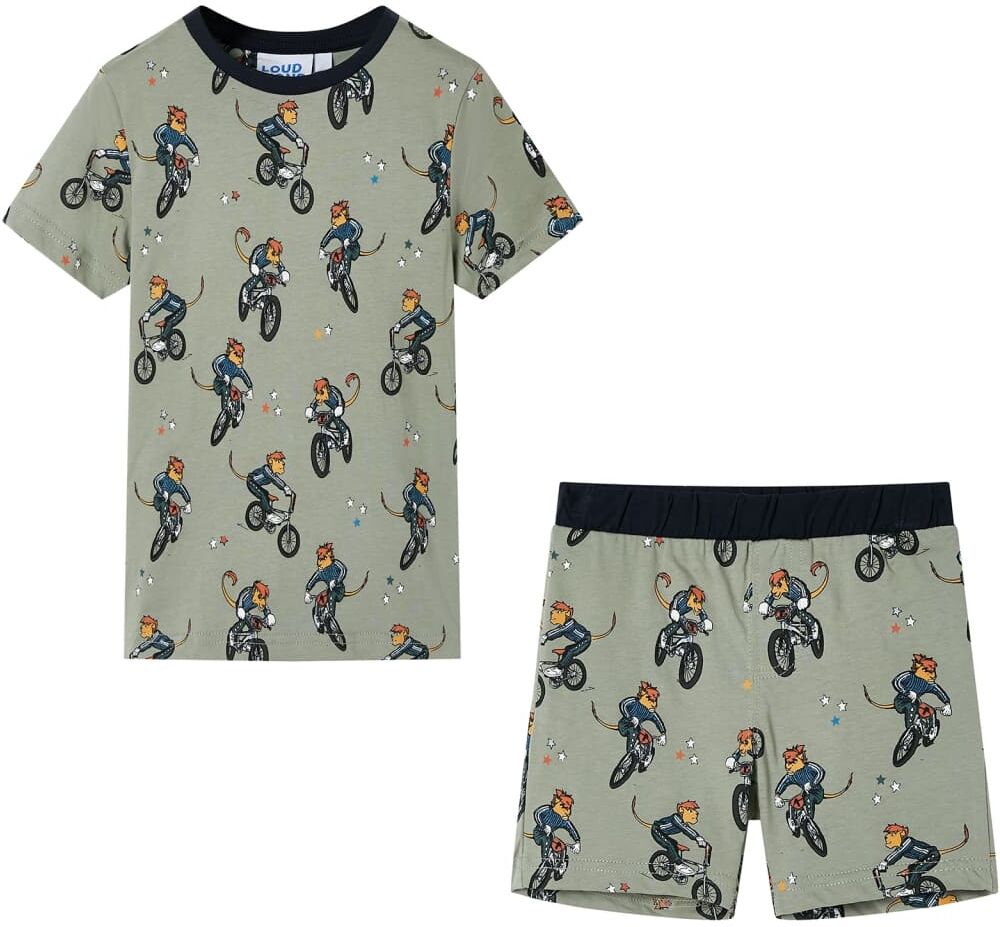 vidaXL Pijama de manga corta infantil caqui claro 116